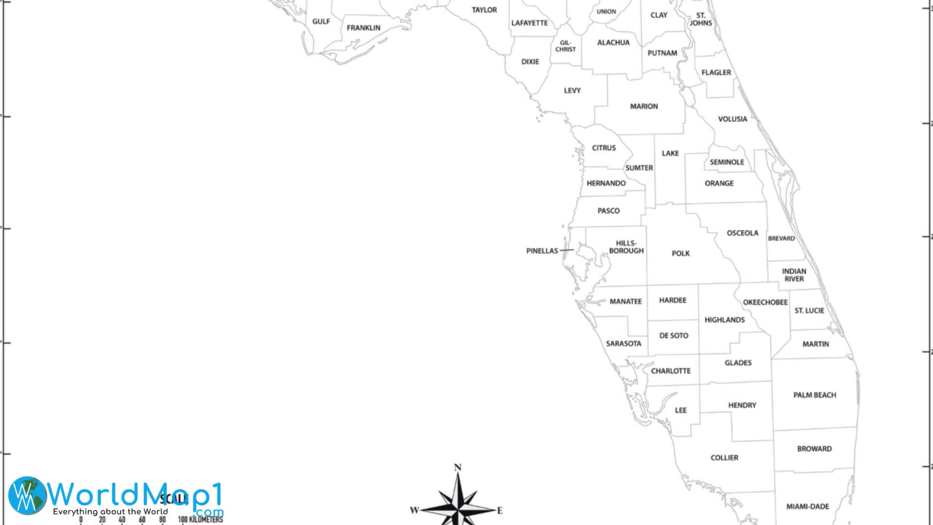 Florida State Outline Map